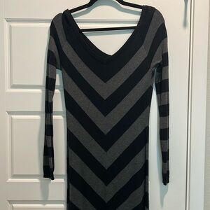 Rubbish black and gray maxi sweater dress
